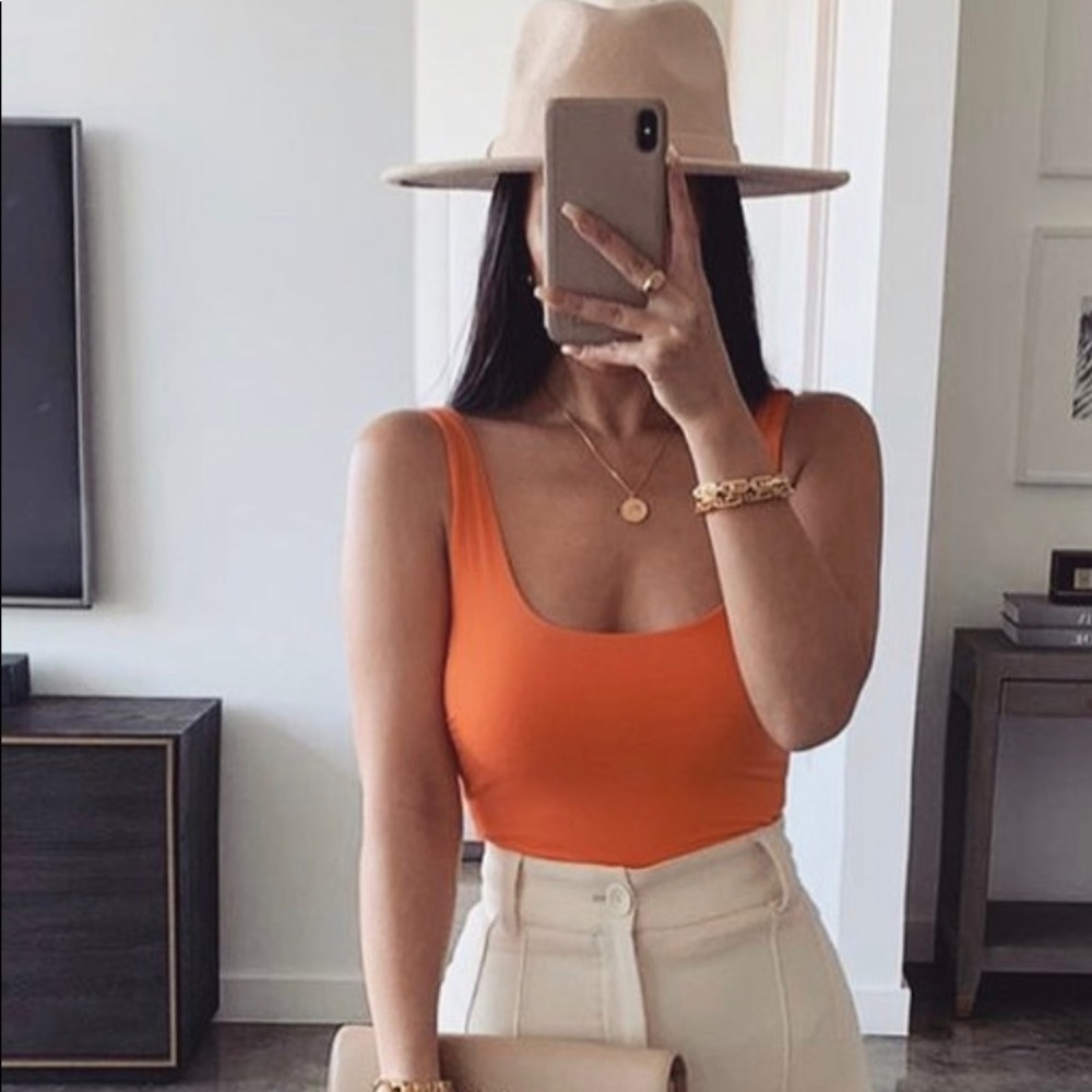 JLUXLABEL Orange Tank Top Size Large L